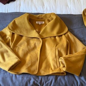 Free People Golden Yellow Cropped Jacket
